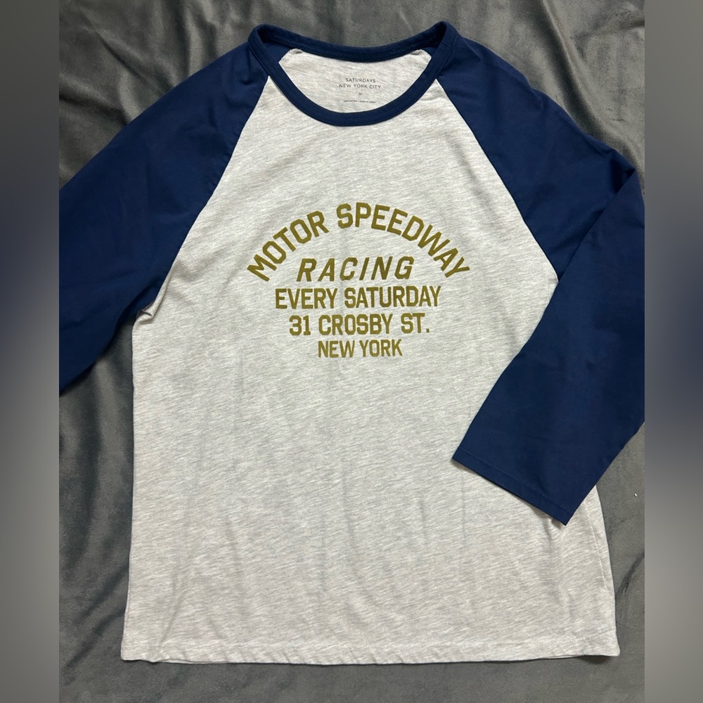 Saturdays New York City Blue and Gray Quarter Sleeve